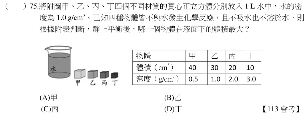 第75題題目