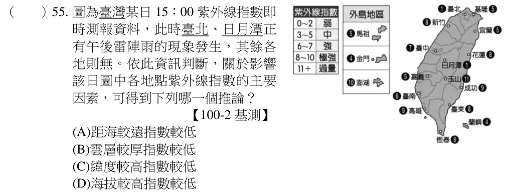 第55題題目